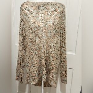 Women's Kerisma Loose Knit Sweater Tunic Length Sz M/L Wool Blend Multicolor